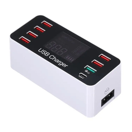 A9 Plus (Global Version) Multi-function AC 100V~240V 8 Ports USB Digital Display LCD Detachable Charging Station Smart