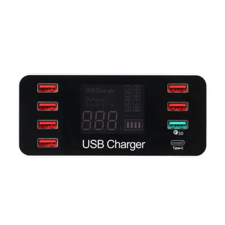 A9 Plus (Global Version) Multi-function AC 100V~240V 8 Ports USB Digital Display LCD Detachable Charging Station Smart