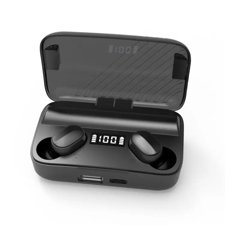 A9 TWS CVC8.0 and DSP Dual Noise Cancelling Bluetooth Earphone with Magnetic Charging Box & LED Digital Display Support