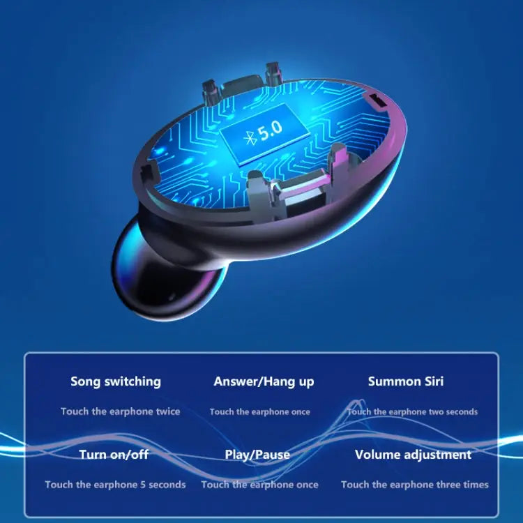 A9 TWS CVC8.0 and DSP Dual Noise Cancelling Bluetooth Earphone with Magnetic Charging Box & LED Digital Display Support