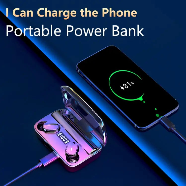 A9 TWS CVC8.0 and DSP Dual Noise Cancelling Bluetooth Earphone with Magnetic Charging Box & LED Digital Display Support