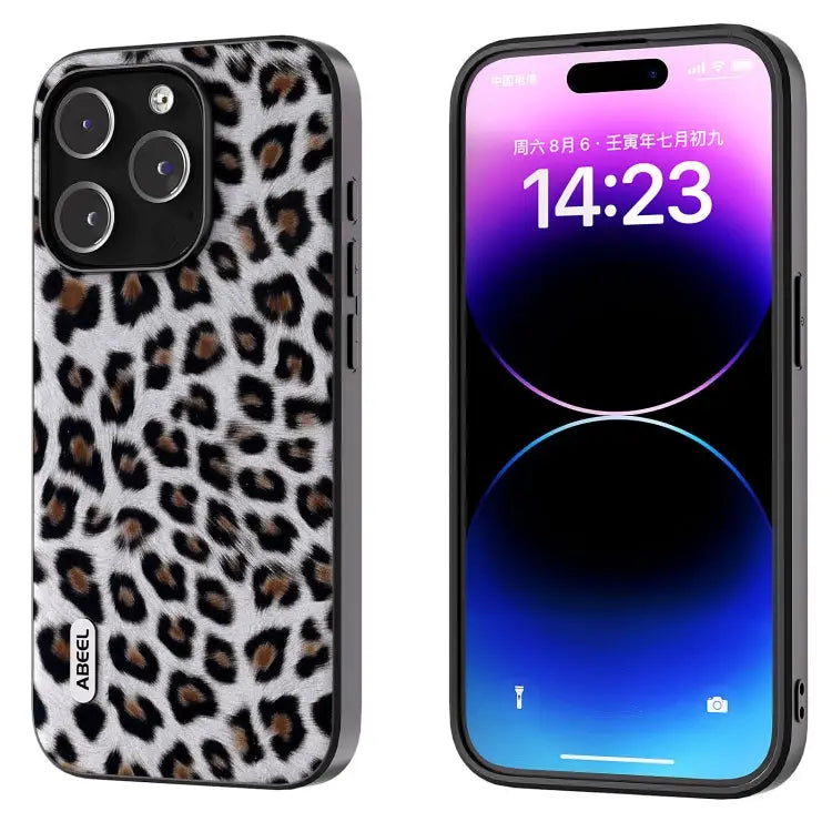ABEEL Black Edge Leopard Phone Case For iPhone 15 Pro Max For iPhone 15 Pro For iPhone 15 Plus For iPhone 15 For iPhone