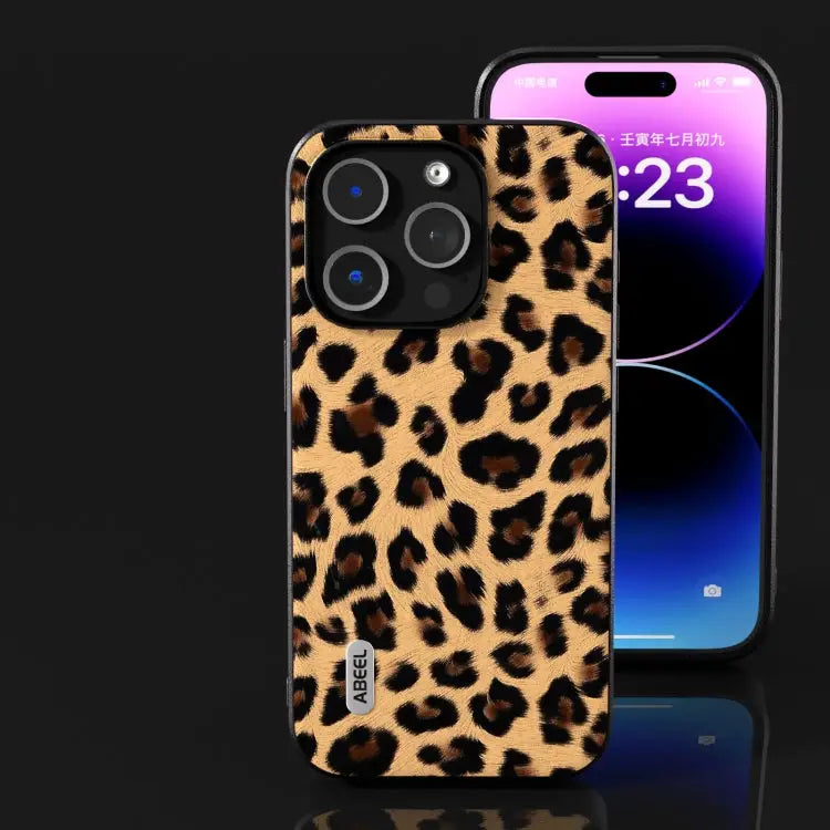 ABEEL Black Edge Leopard Phone Case For iPhone 15 Pro Max For iPhone 15 Pro For iPhone 15 Plus For iPhone 15 For iPhone