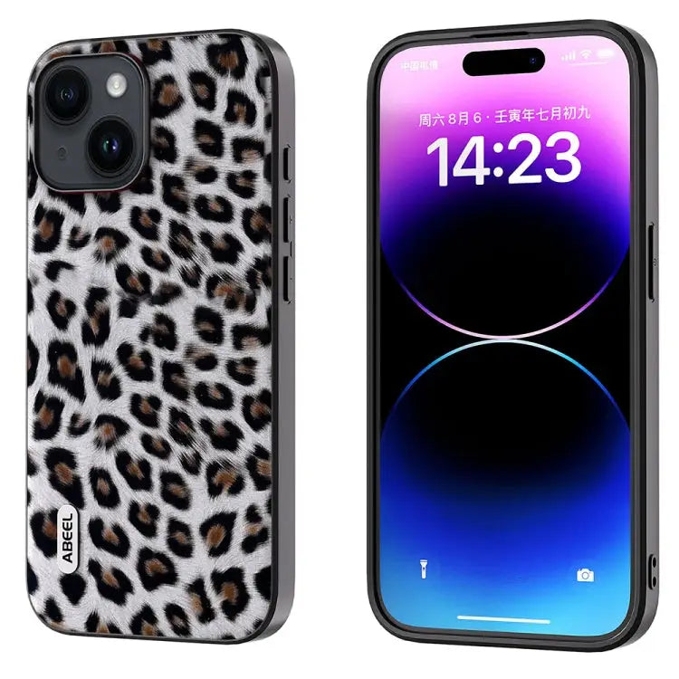 ABEEL Black Edge Leopard Phone Case For iPhone 15 Pro Max For iPhone 15 Pro For iPhone 15 Plus For iPhone 15 For iPhone