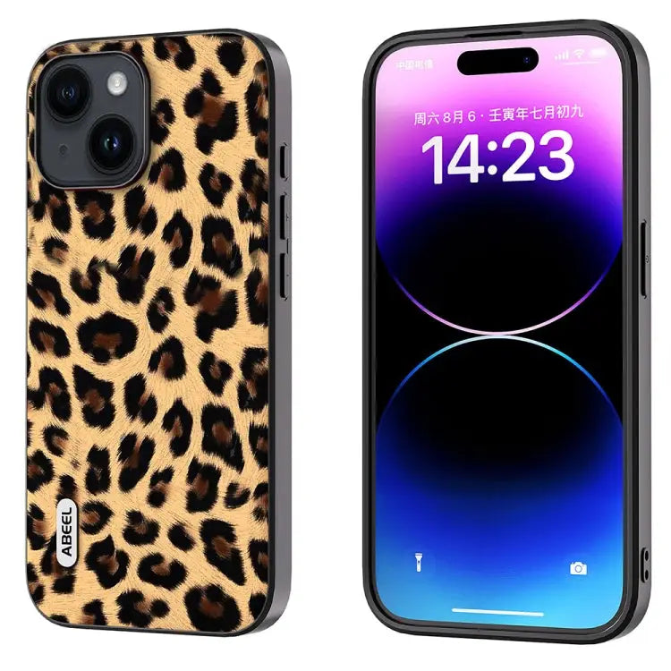 ABEEL Black Edge Leopard Phone Case For iPhone 15 Pro Max For iPhone 15 Pro For iPhone 15 Plus For iPhone 15 For iPhone