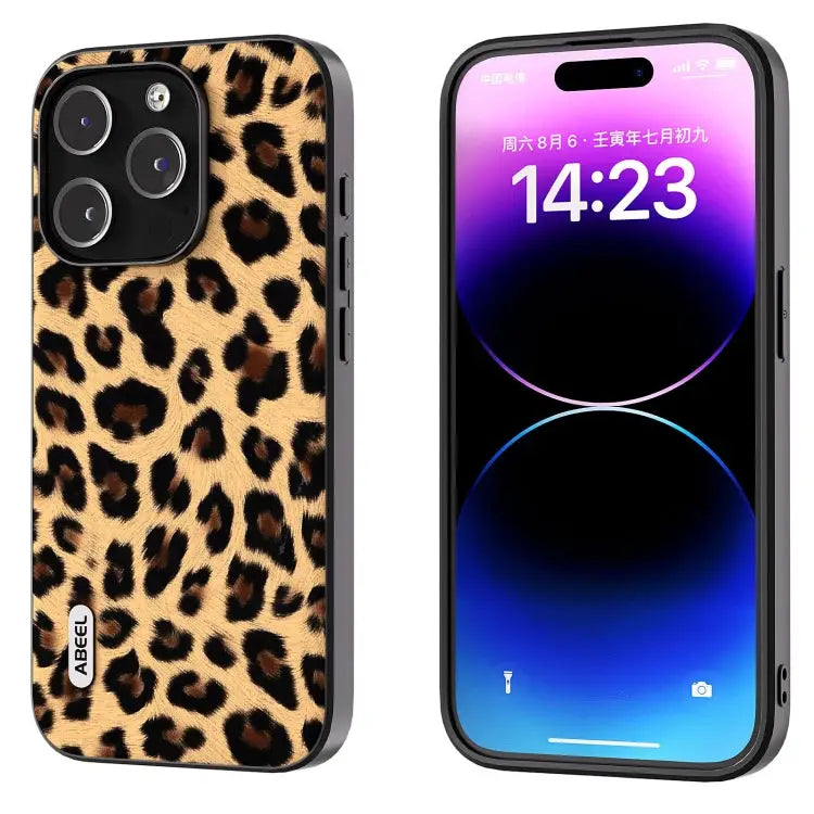 ABEEL Black Edge Leopard Phone Case For iPhone 15 Pro Max For iPhone 15 Pro For iPhone 15 Plus For iPhone 15 For iPhone