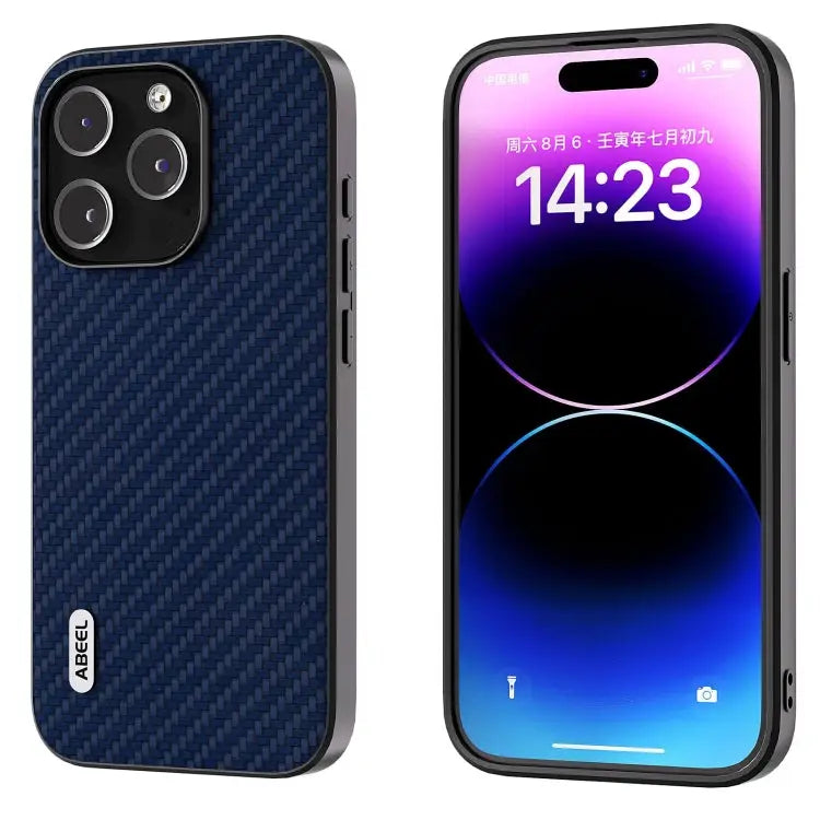 ABEEL Carbon Fiber Texture Protective Phone Case For iPhone 14 Plus For iPhone 14 - For iPhone 14 Plus / Dark Blue