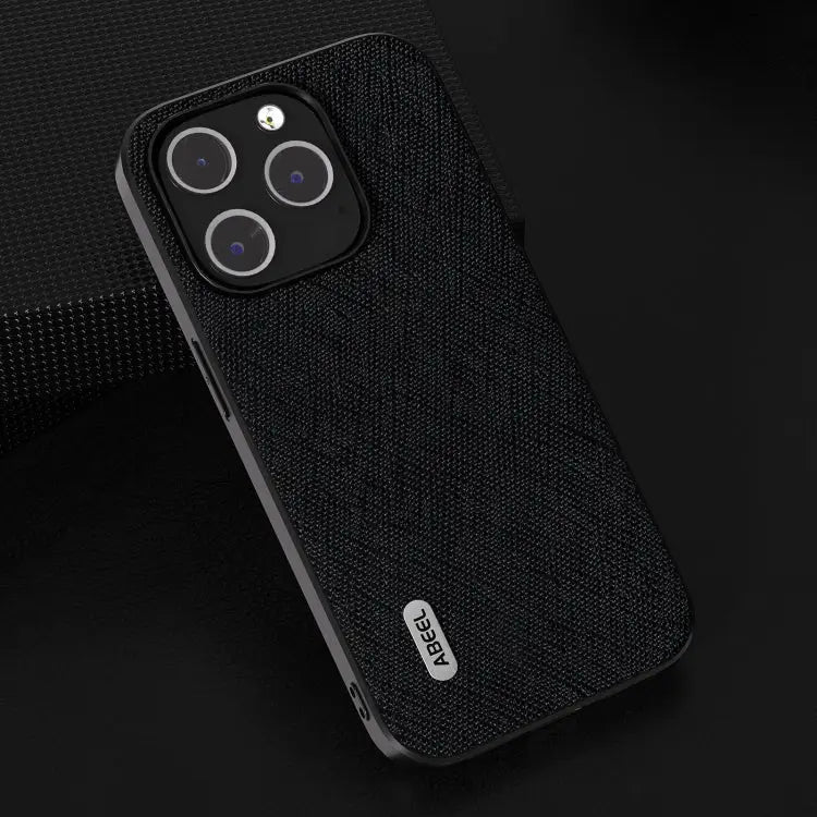 ABEEL Cross Texture Genuine Leather Phone Case