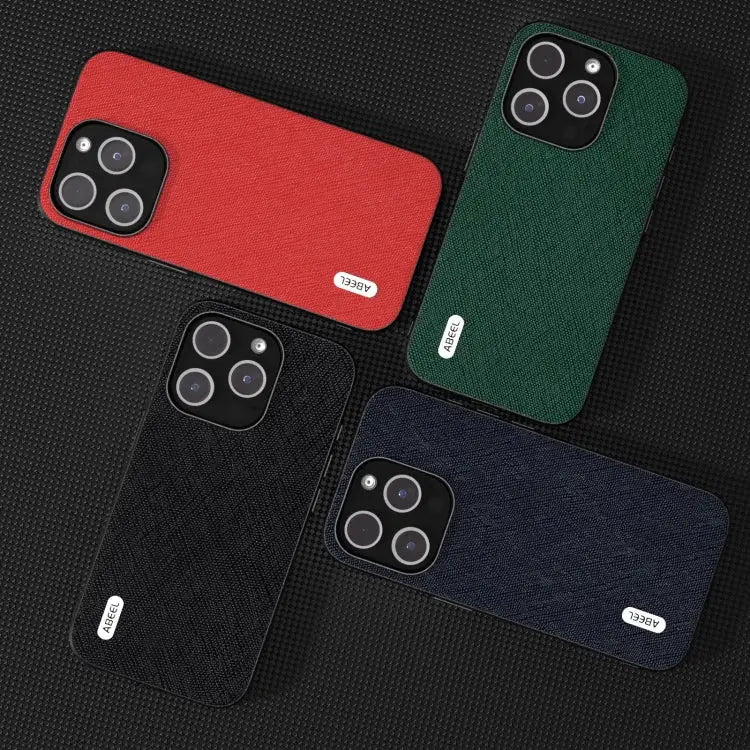 ABEEL Cross Texture Genuine Leather Phone Case