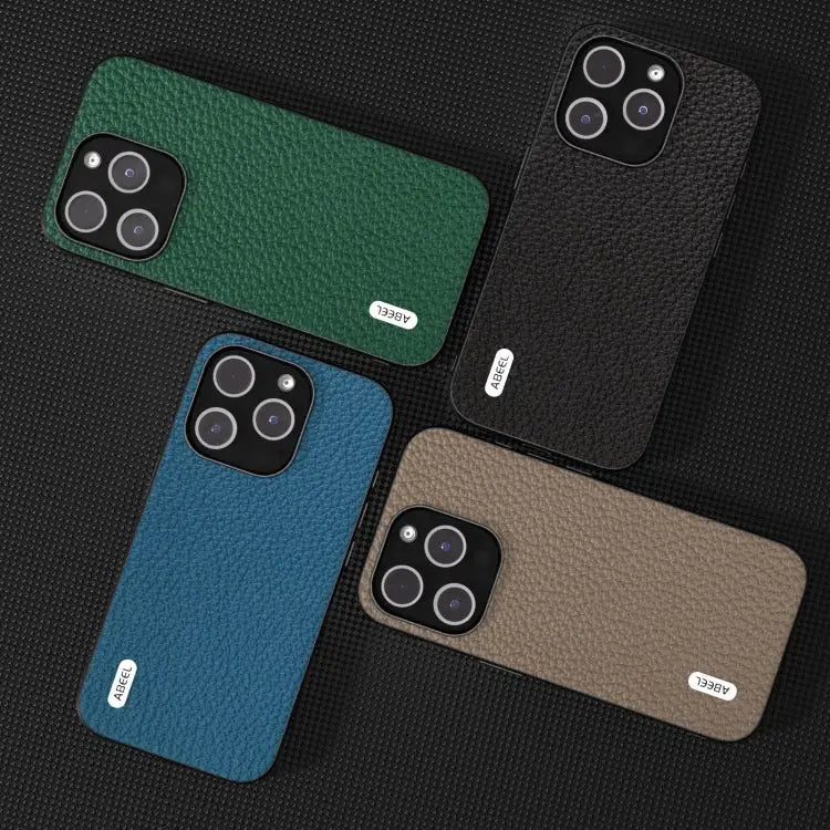 ABEEL Genuine Leather Litchi Texture Phone Case For iPhone 15 Plus For iPhone 15 For iPhone 14 Plus For iPhone 14