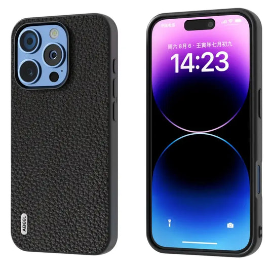 ABEEL Genuine Leather Litchi Texture Phone Case For iPhone 16 Pro Max For iPhone 16 Pro For iPhone 16 Plus For iPhone