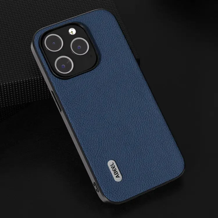 ABEEL Genuine Leather + PC Litchi Texture Phone Case For iPhone 15 Plus For iPhone 15 For iPhone 14 Plus For iPhone 14