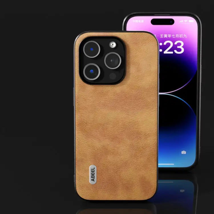 ABEEL Retro Litchi Texture PU Phone Case For iPhone 15 Pro Max For iPhone 15 Pro For iPhone 15 Plus For iPhone 15