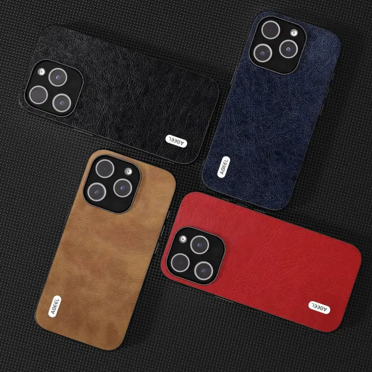 ABEEL Retro Litchi Texture PU Phone Case For iPhone 15 Pro Max For iPhone 15 Pro For iPhone 15 Plus For iPhone 15