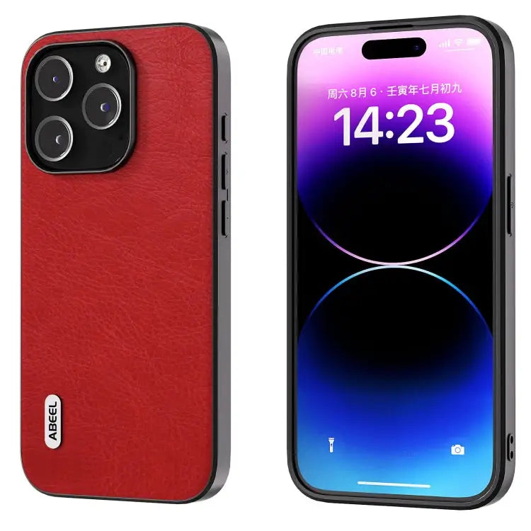 ABEEL Retro Litchi Texture PU Phone Case For iPhone 15 Pro Max For iPhone 15 Pro For iPhone 15 Plus For iPhone 15
