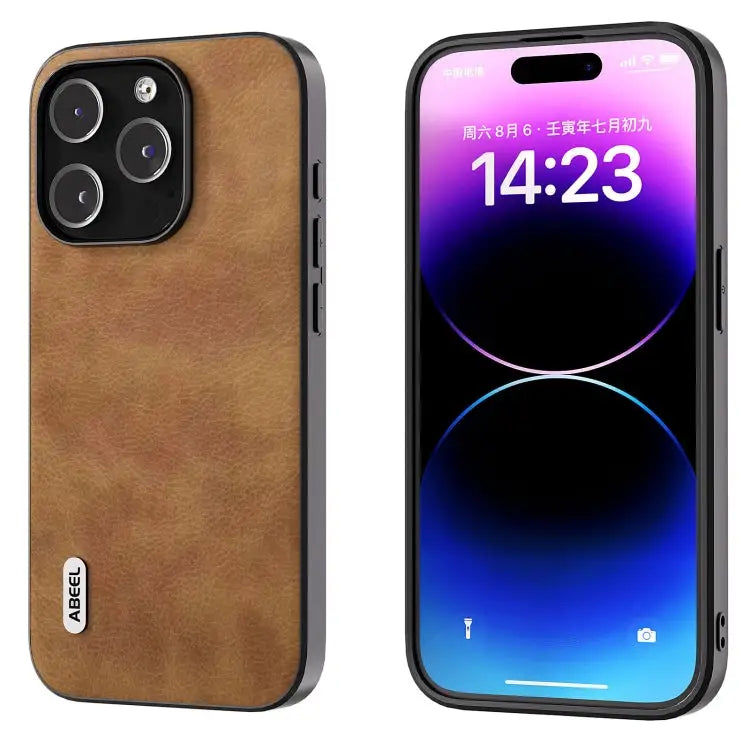 ABEEL Retro Litchi Texture PU Phone Case For iPhone 15 Pro Max For iPhone 15 Pro For iPhone 15 Plus For iPhone 15
