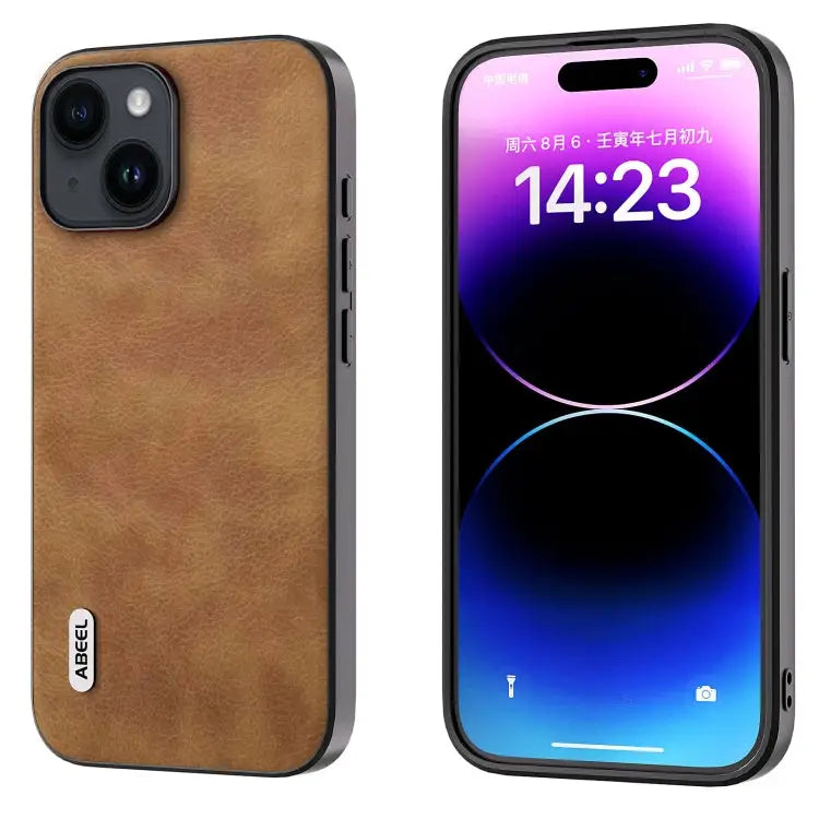 ABEEL Retro Litchi Texture PU Phone Case For iPhone 15 Pro Max For iPhone 15 Pro For iPhone 15 Plus For iPhone 15
