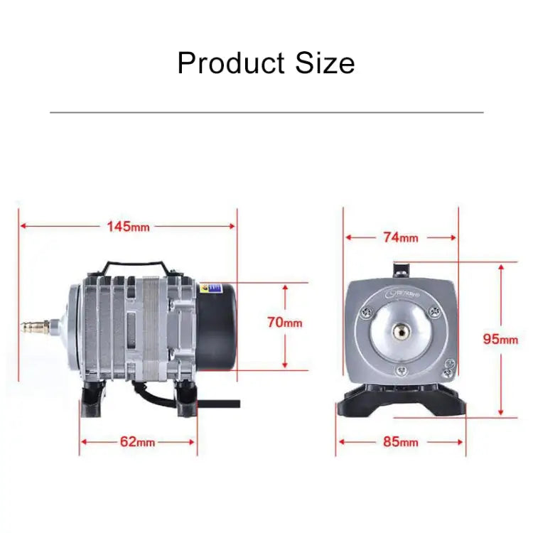 ACO-001 18W 38L/Min Electromagnetic Air Pump Compressor Seafood Fish Tank Increase Oxygen Air Flow Spliter US Plug