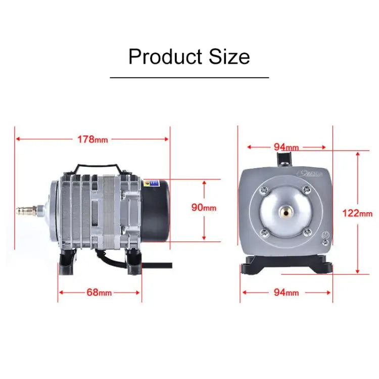 ACO-003 35W 65L/Min Electromagnetic Air Pump Compressor Seafood Fish Tank Increase Oxygen Air Flow Spliter US Plug