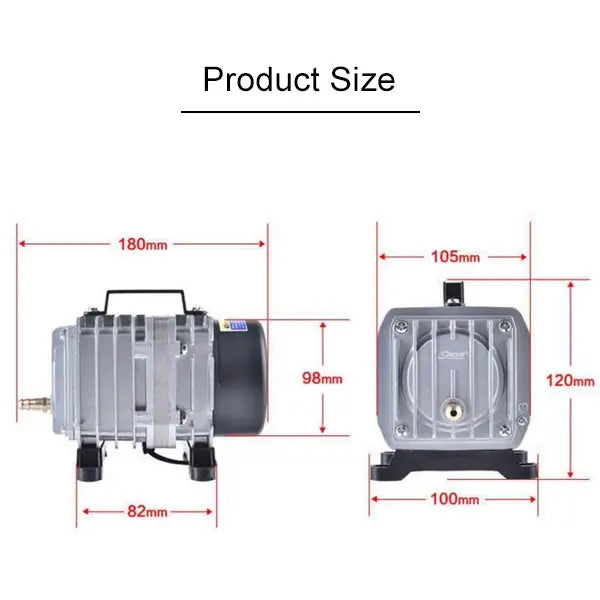ACO-004 58W 75L/Min Electromagnetic Air Pump Compressor Seafood Fish Tank Increase Oxygen Air Flow Spliter US Plug