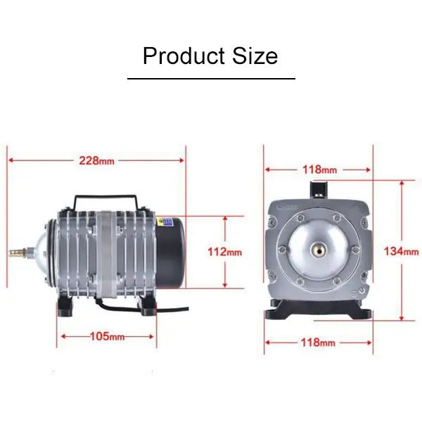 ACO-006 80W 88L/Min Electromagnetic Air Pump Compressor Seafood Fish Tank Increase Oxygen Air Flow Spliter US Plug