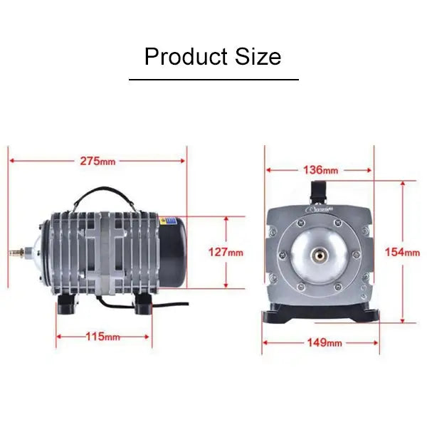 ACO-008 120W 110L/Min Electromagnetic Air Pump Compressor Seafood Fish Tank Increase Oxygen Air Flow Spliter US Plug