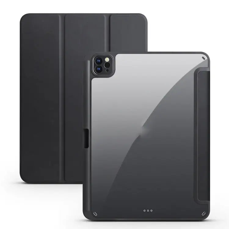 Acrylic 3-folding Smart Leather Tablet Case For iPad 9.7 2018/2017 For iPad 10.2 2021/2020/2019 For iPad Air