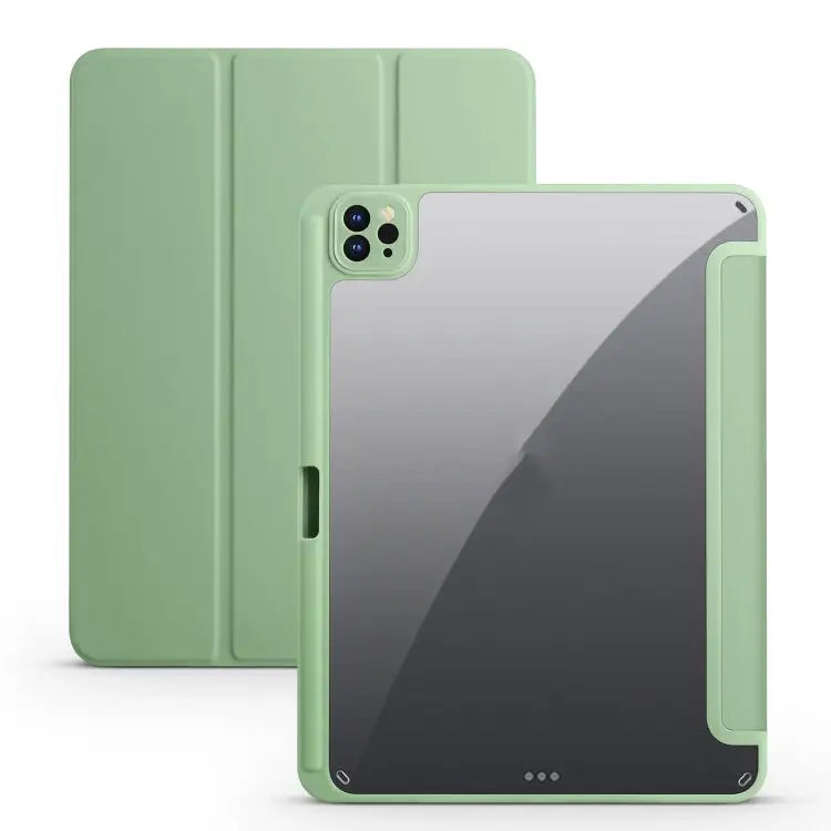 Acrylic 3-folding Smart Leather Tablet Case For iPad 9.7 2018/2017 For iPad 10.2 2021/2020/2019 For iPad Air