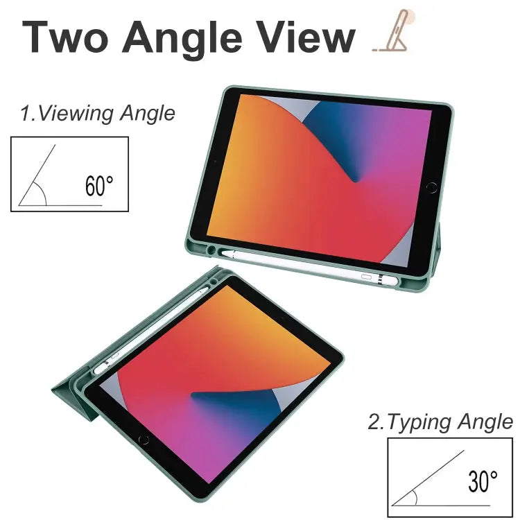 Acrylic 3-folding Smart Leather Tablet Case For iPad 9.7 2018/2017 For iPad 10.2 2021/2020/2019 For iPad Air