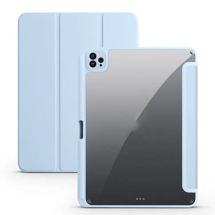 Acrylic 3-folding Smart Leather Tablet Case For iPad 9.7 2018/2017 For iPad 10.2 2021/2020/2019 For iPad Air