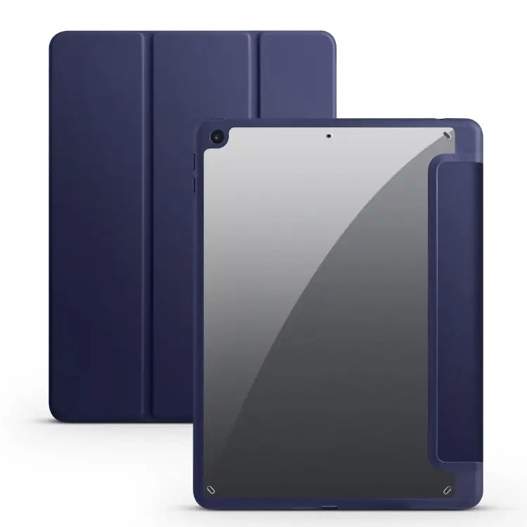 Acrylic 3-folding Smart Leather Tablet Case For iPad 9.7 2018/2017 For iPad 10.2 2021/2020/2019 For iPad Air