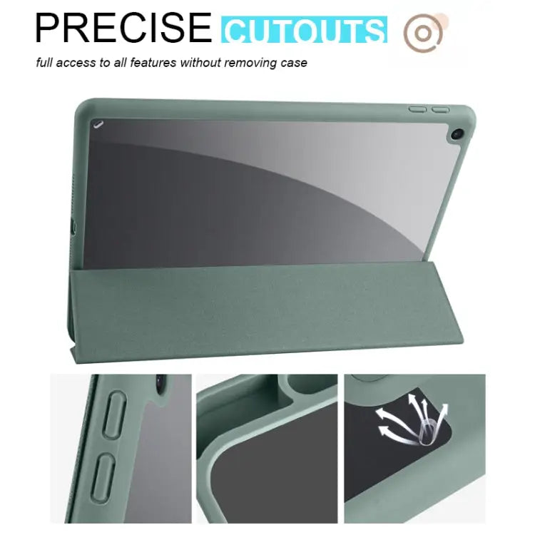 Acrylic 3-folding Smart Leather Tablet Case For iPad 9.7 2018/2017 For iPad 10.2 2021/2020/2019 For iPad Air