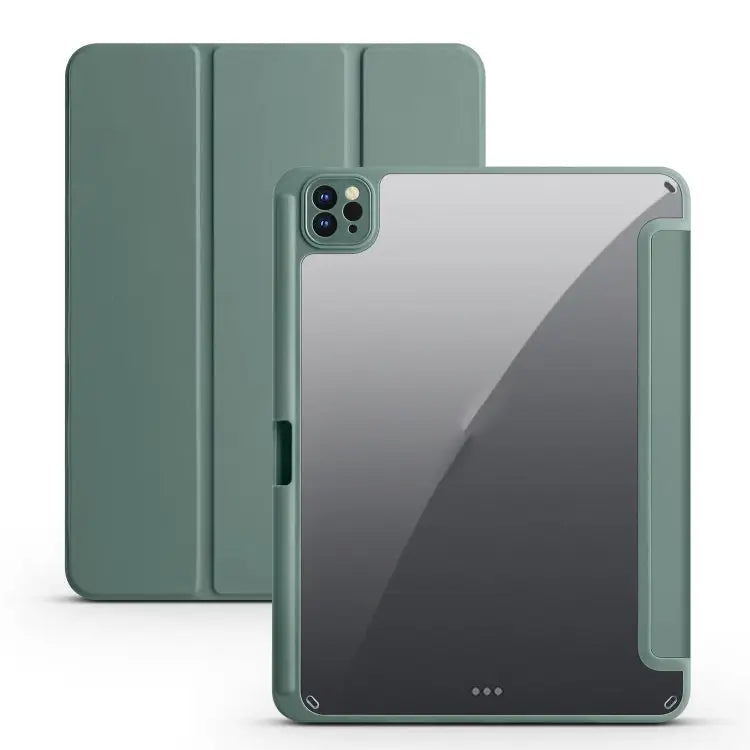 Acrylic 3-folding Smart Leather Tablet Case For iPad 9.7 2018/2017 For iPad 10.2 2021/2020/2019 For iPad Air