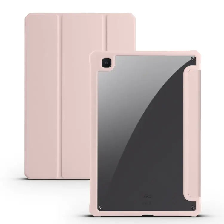 Acrylic 3-folding Smart Leather Tablet Case For iPad Air 13 2024 / Pro 12.9 2022 / 2021/2020/2018 For Samsung Galaxy