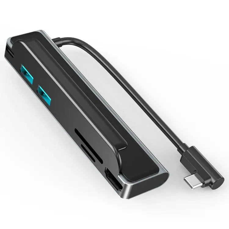 AD-065 6 in 1 USB-C / Type-C to 4K HDMI + SD / TF Card Slot + Type-C + 2 USB 3.0 Back Clip Style Multifunctional