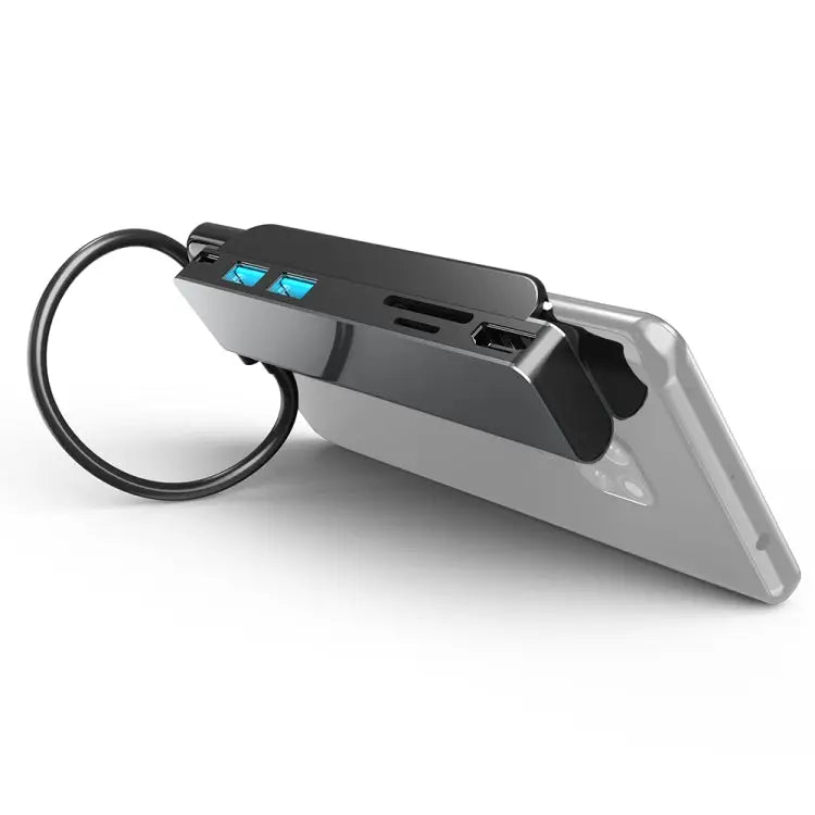AD-065 6 in 1 USB-C / Type-C to 4K HDMI + SD / TF Card Slot + Type-C + 2 USB 3.0 Back Clip Style Multifunctional