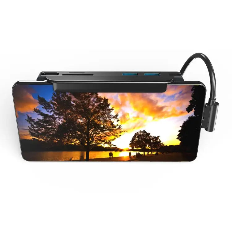 AD-065 6 in 1 USB-C / Type-C to 4K HDMI + SD / TF Card Slot + Type-C + 2 USB 3.0 Back Clip Style Multifunctional