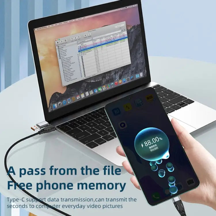 ADC-008 100W USB/Type-C to Type-C + 8 Pin + Micro USB Two to Three Fully Compatible Fast Charge Data Cable 1.2m 2m