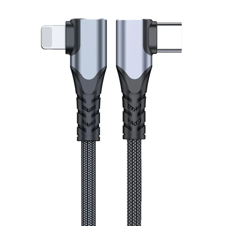 ADC-009 20W USB-C/Type-C to 8 Pin Double Elbow Data Cable 0.4m 1m 2m - 0.4m - Apple Accessories