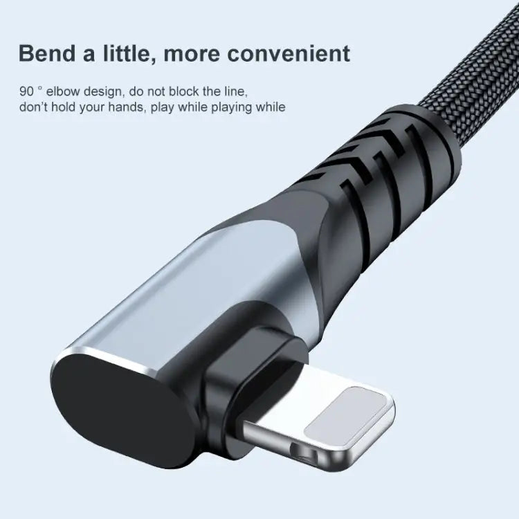 ADC-009 20W USB-C/Type-C to 8 Pin Double Elbow Data Cable 0.4m 1m 2m - Apple Accessories