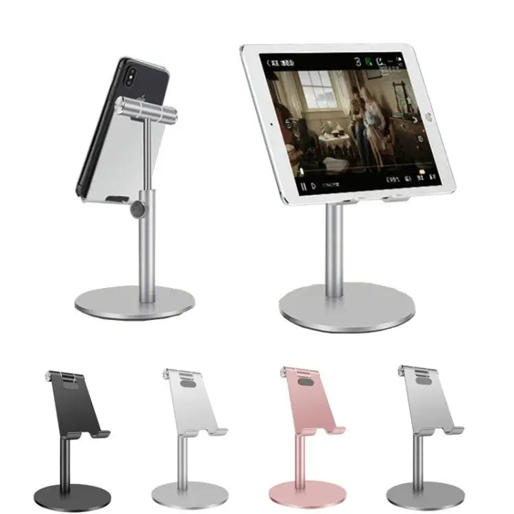 Adjustable Aluminum Alloy Cell Phone Tablet Holder Desk Stand Mount - Rose Gold
