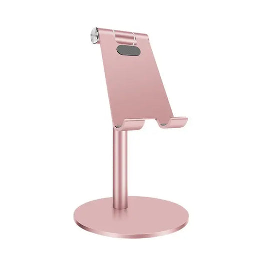 Adjustable Aluminum Alloy Cell Phone Tablet Holder Desk Stand Mount - Rose Gold