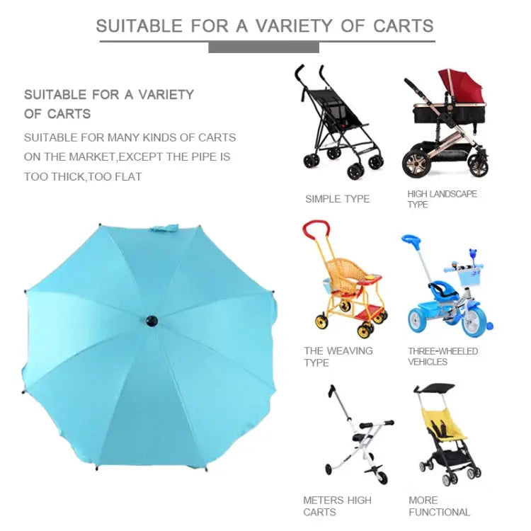 Adjustable Laciness Umbrella For Golf Carts Baby Strollers/Prams And Wheelchairs To Provide Protection From Rain