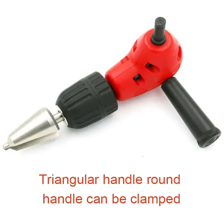 Adjustable Switching Head Right Angle Drill Gripping with Triangular Handle Circular Handle and Hex Shank Circular