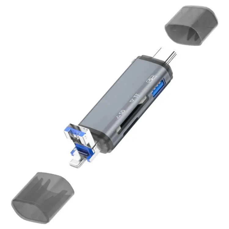 ADS-306 U-Disk Data Transfer Adapter USB / 8 Pin / Type-C Plug SD TF Card Reader ADS-306 - ADS-306 - Apple Accessories