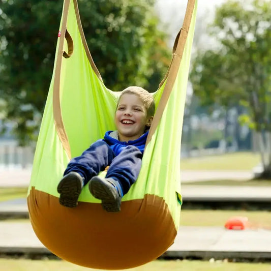 Adult and Children All-cotton Canvas Swing Outdoor Swing Frame Hanging Hammock Size: 55*75*145cm Random Color Delivery