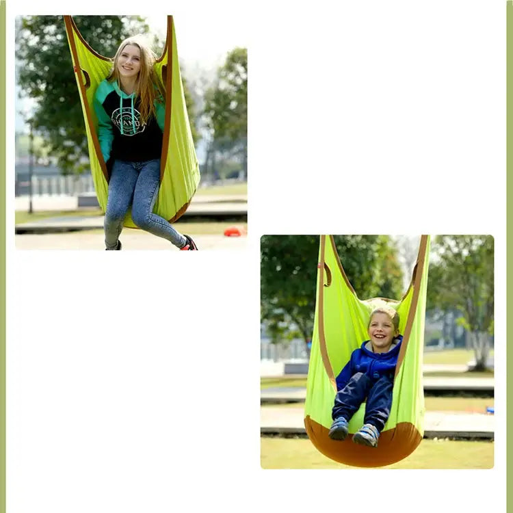 Adult and Children All-cotton Canvas Swing Outdoor Sports Toys Hanging Hammock Size: 55*75*145cm Random Color Delivery
