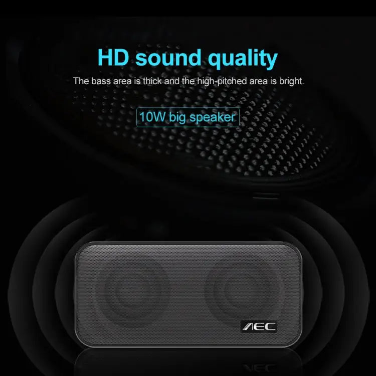 AEC BT-205 Portable Wireless Bluetooth Speaker Stereo Music Loudspeaker Built-in Microphone Support TF Card - Apple