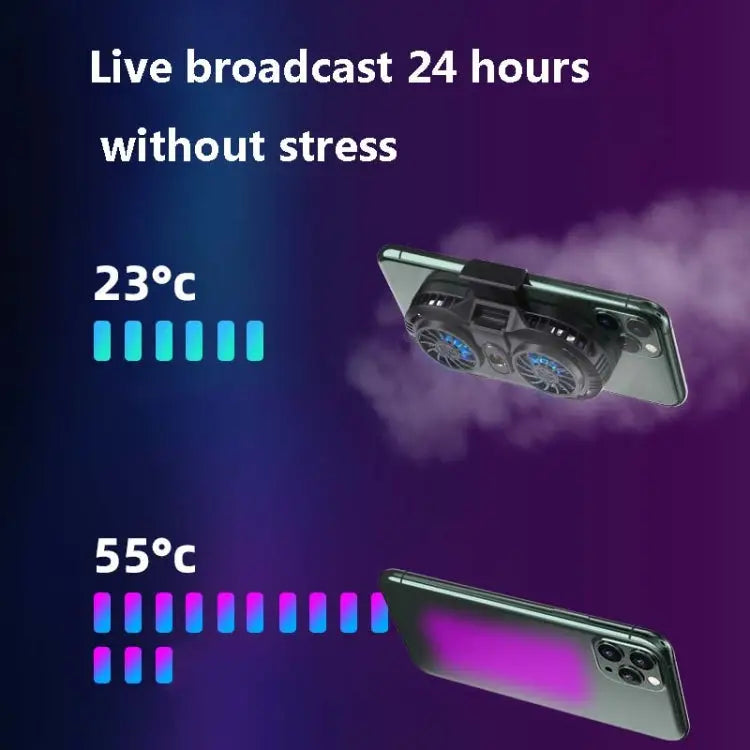 AH-102 Type-C / USB-C + USB Interface Dual Cooling And Fast Cooling Mobile Phone Radiator for 4-6.5 inch Mobile Phones