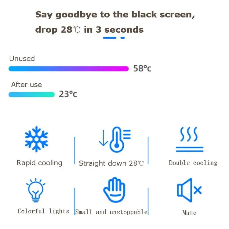 AH-102 Type-C / USB-C + USB Interface Dual Cooling And Fast Cooling Mobile Phone Radiator for 4-6.5 inch Mobile Phones